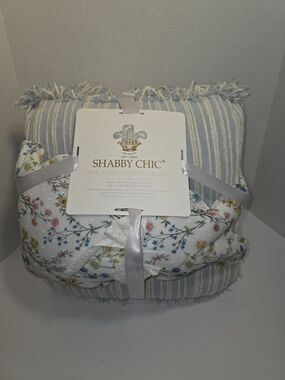 Shabby Chic 3-Pack Decorative Pillows - Blue Stripe & Floral